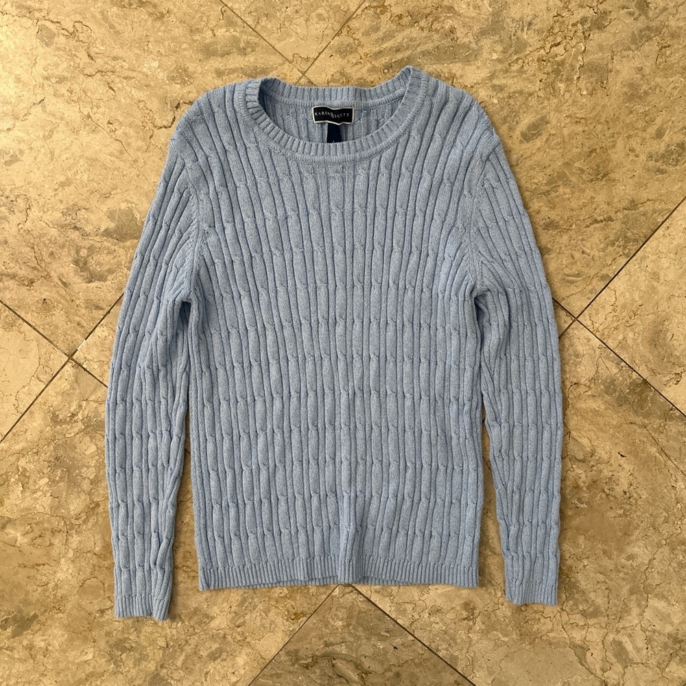 Karen Scott Women’s Baby Blue Crewneck Sweater